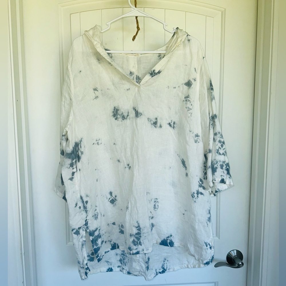 C&C California 100% Linen Tie Dye Tunic 1X